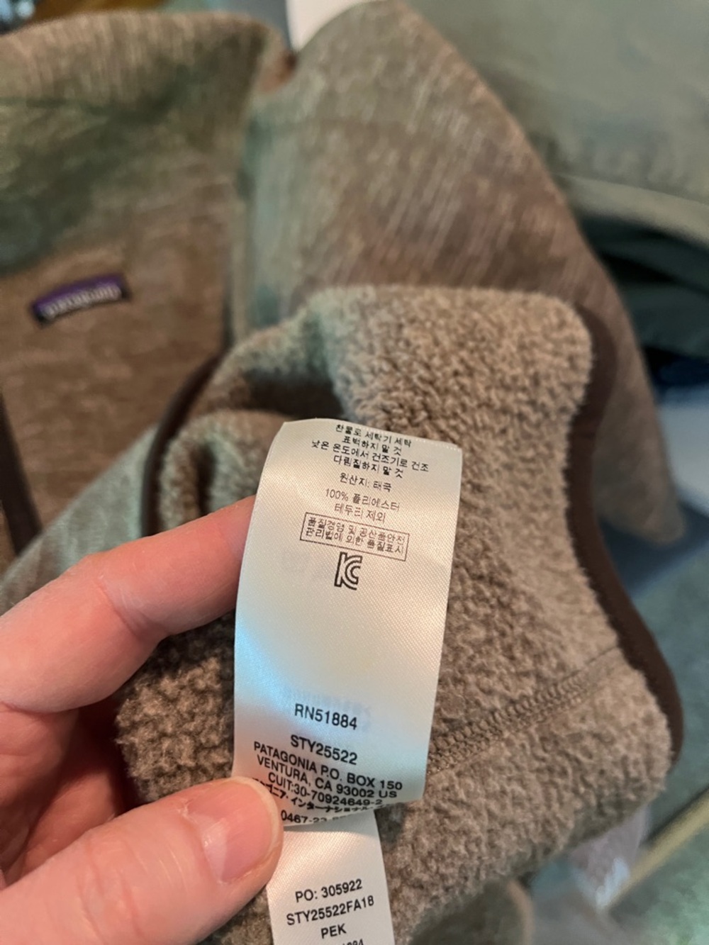 Patagonia Heathered brown/white mens size L Quarter-Zip Fleece Pullover - Picture 7 of 11